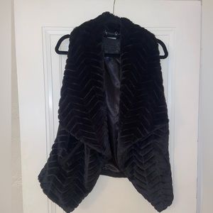 Jou Jou Black Fur Vest w/ Pockets | XL